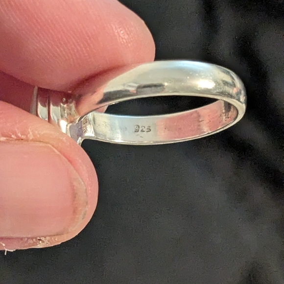 925 Solid Sterling Silver Rose Cut Faceted Genuine Rainbow Moonstone Size 8.5 - Picture 8 of 13